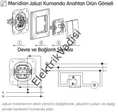 Viko Karre/Meridian Beyaz/Krem Jaluzi Kumanda Anahtarı