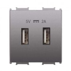 Viko Panasonic Thea Modüler Antrasit Usb Şarj Prizi Alt+Kapak 2M 5V-2A - WVTT22314AN-TR