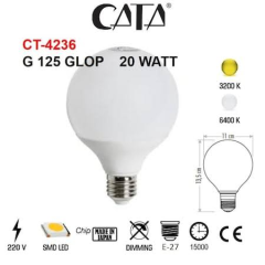 Cata Ct-4236G 20 Watt Günışığı Led Ampül G125 Glop Tipi