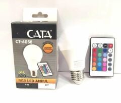 Cata Led Ampül 9W RGB Işık E27 Duy Ct-4058 GÜNIŞIĞI