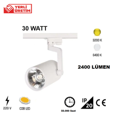 Noas Ray Spot 30 W Beyaz Kasa Beyaz Işık Günışığı Sarı