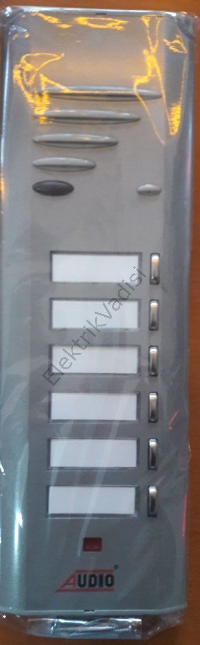 Audio Tek Sıra 6 lı Sesli Görüntüsüz Hoparlörlü Zil Butonu Paneli