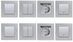 Viko Artline Novella GÜMÜŞ Renk Anahtar ve Priz Çeşitleri Dimmer 600W