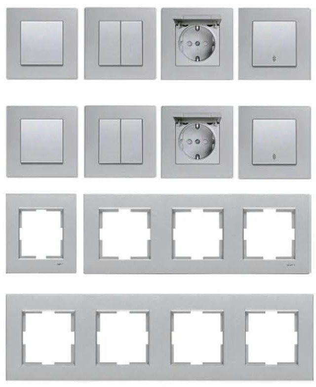 Viko Artline Novella GÜMÜŞ Renk Anahtar ve Priz Çeşitleri Dimmer 600W