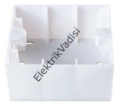 Viko Karre Beyaz/Krem Tekli Sıva Üstü Kasa Krem