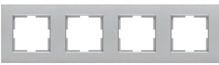 Viko Artline Novella GÜMÜŞ Renk Anahtar ve Priz Çeşitleri Dörtlü Çerçeve