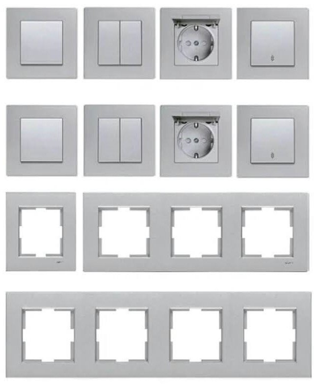 Viko Artline Novella GÜMÜŞ Renk Anahtar ve Priz Çeşitleri Nümeris Telefon Prizi