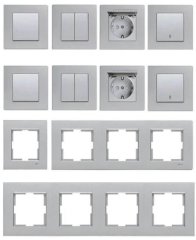 Viko Artline Novella GÜMÜŞ Renk Anahtar ve Priz Çeşitleri Nümeris Telefon Prizi