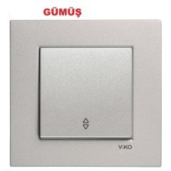 Viko Artline Novella GÜMÜŞ Renk Anahtar ve Priz Çeşitleri Tekli Anahtar