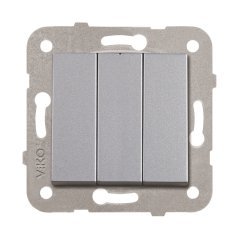 Viko Artline Novella GÜMÜŞ Renk Anahtar ve Priz Çeşitleri Üçlü Anahtar
