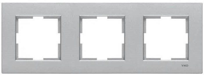Viko Artline Novella GÜMÜŞ Renk Anahtar ve Priz Çeşitleri Üçlü Çerçeve