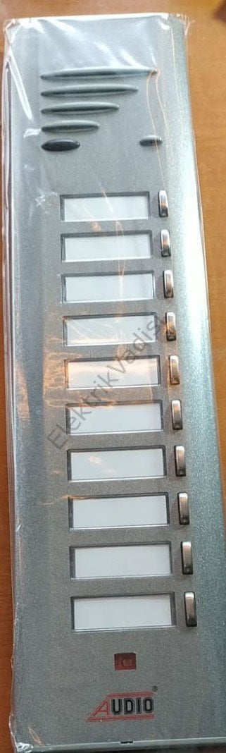 Audio Tek Sıra 10 lu Sesli Görüntüsüz Hoparlörlü Zil Butonu Paneli