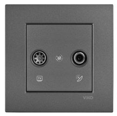 Novella FÜME TV-SAT İkili Uydu Prizi Çerçeveli Viko Artline - 92605485